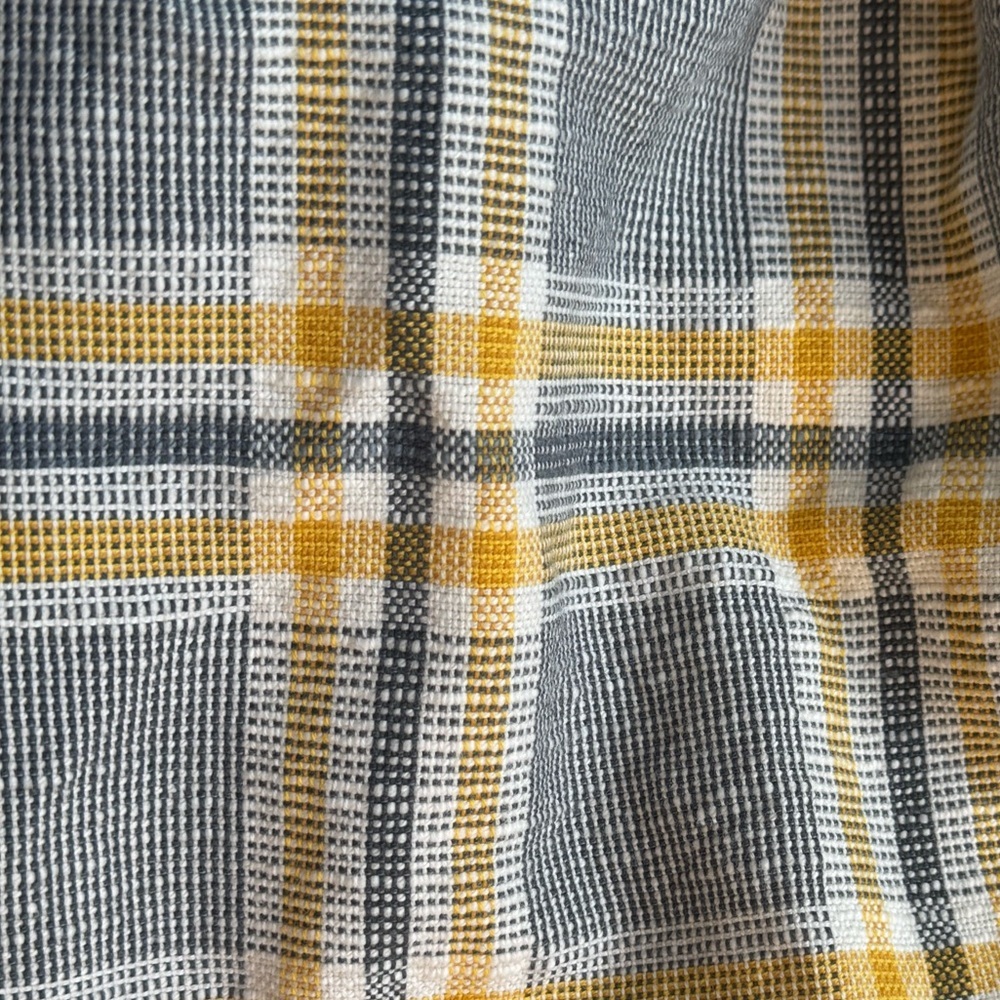 JASON WU Plaid SL Mini A-Line Dress Gray Yellow Zipper Pockets Cotton Silk Sz 4 - Picture 5 of 16